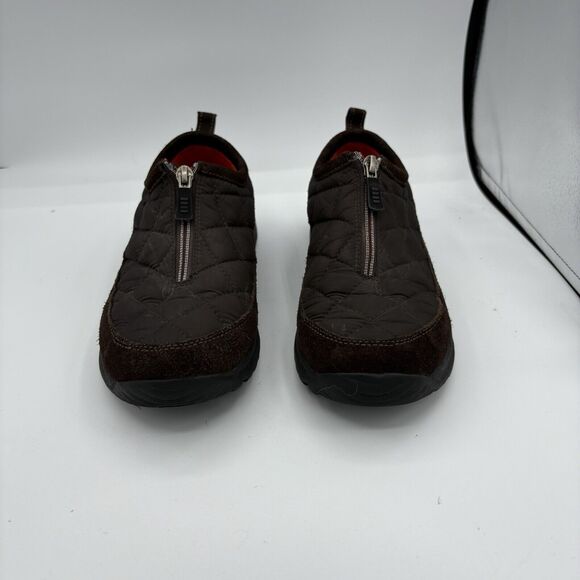 Lands' End Shoes Women Size 7.5 B Weatherfield Quilted Zip Brown Hiking 86524 G2 - Picture 4 of 9